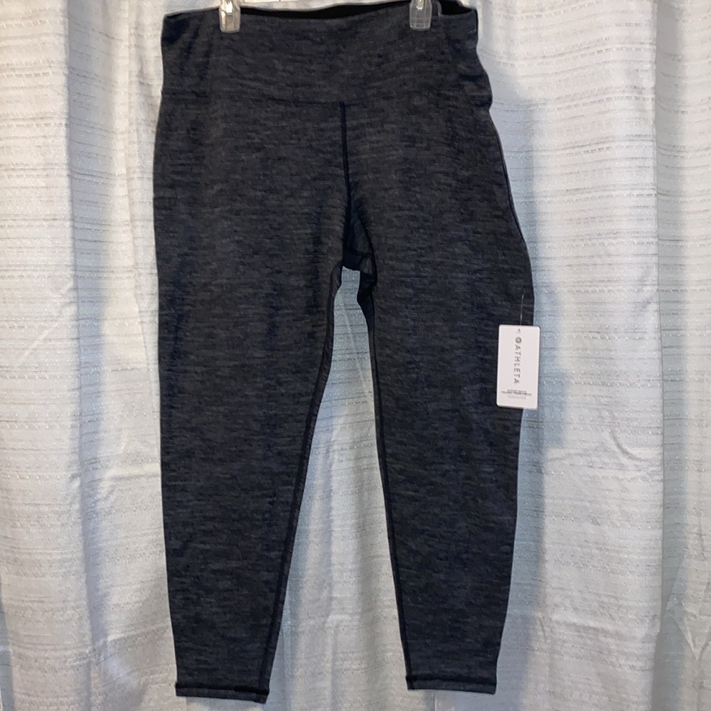 ATHLETA 2X Altitude Polartec Power Stretch Tights Grey Heather Plus NWT $109